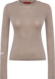 PCFG Silken Touch Sheer Long-Sleeve Top