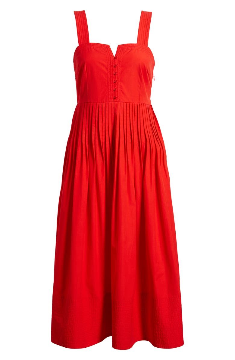 THE GREAT. The Day Break Pleated Sleeveless Maxi Dress, Alternate, color, 