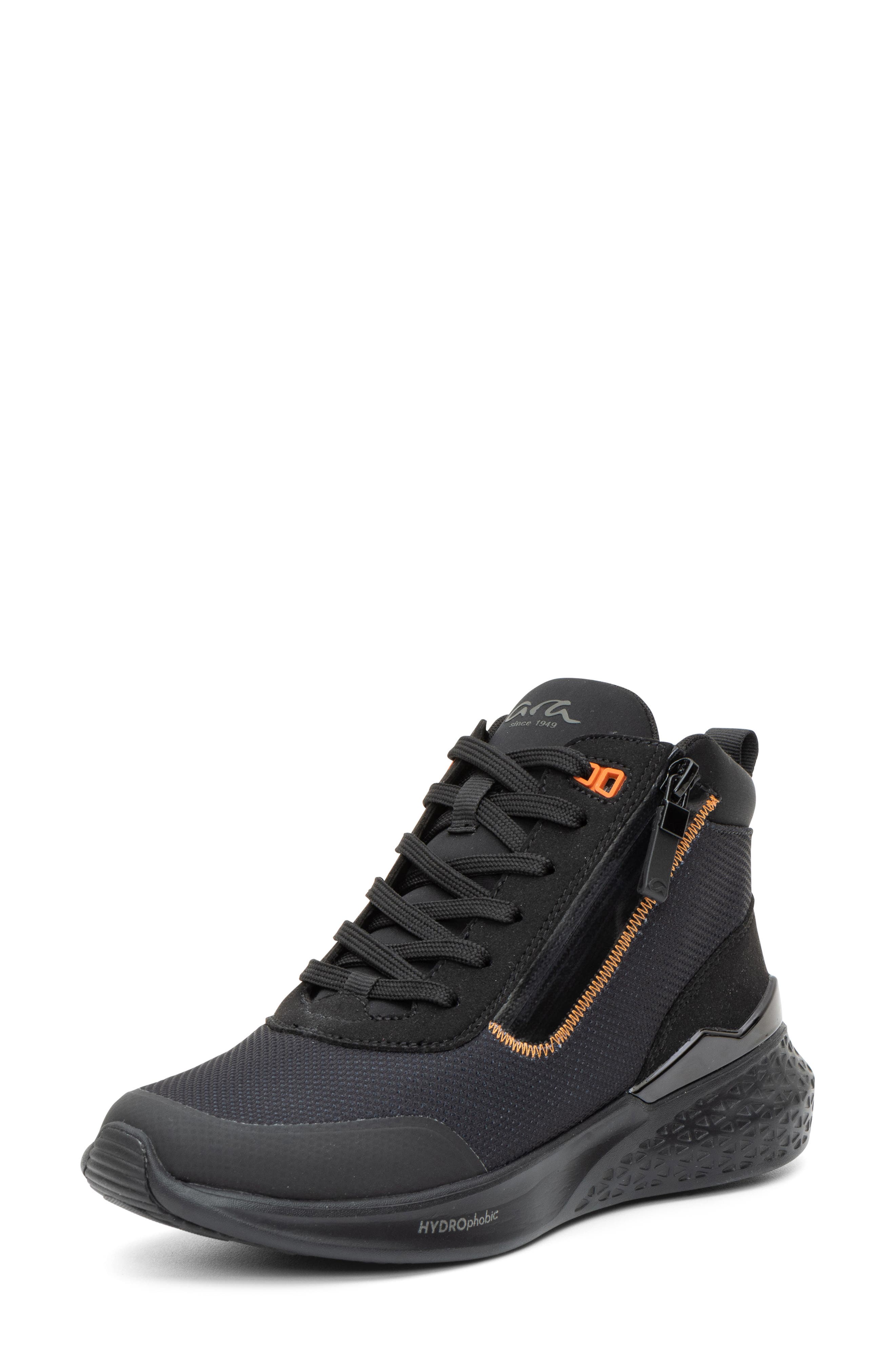 Marne Water Resistant High Top Sneaker, Main, color, BLACK