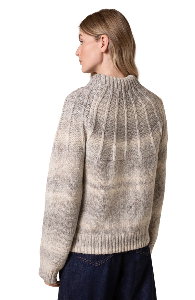 Celtic & Co. Sunbeam Stitch Yoke Sweater, Alternate, color, Light Grey