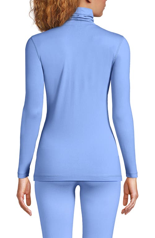Lands' End Baselayer Cozy Thermaskin Turtleneck Top In Animal Print