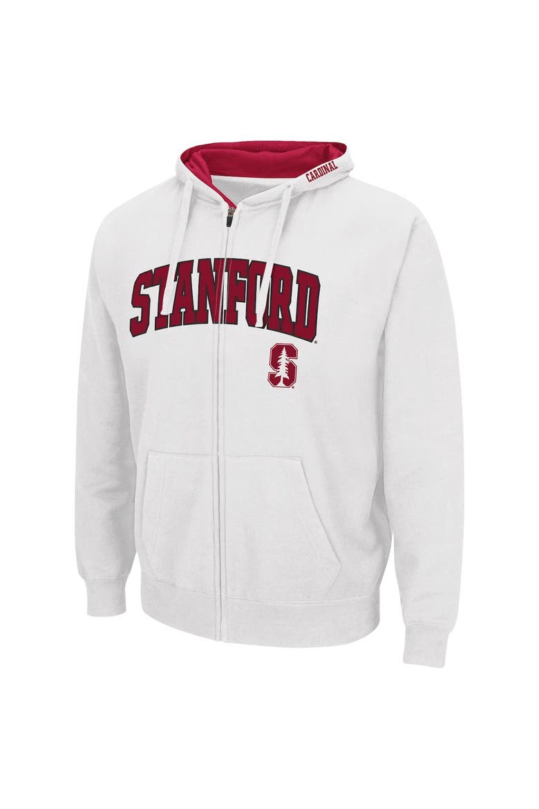 Men's Colosseum White Stanford Cardinal Arch & Logo 3.0 Full-Zip Hoodie, Alternate, color, White
