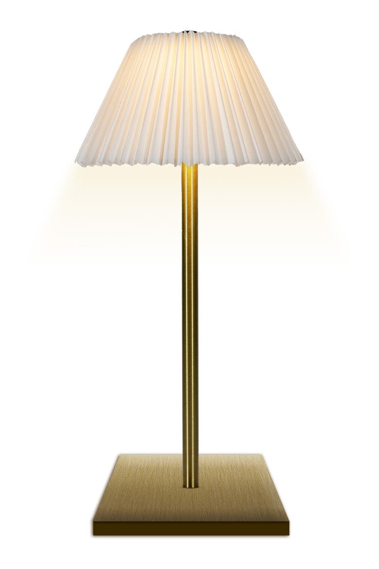 Cordless Rechargeable Accordion Shade Table Lamp, Main, color, GOLD