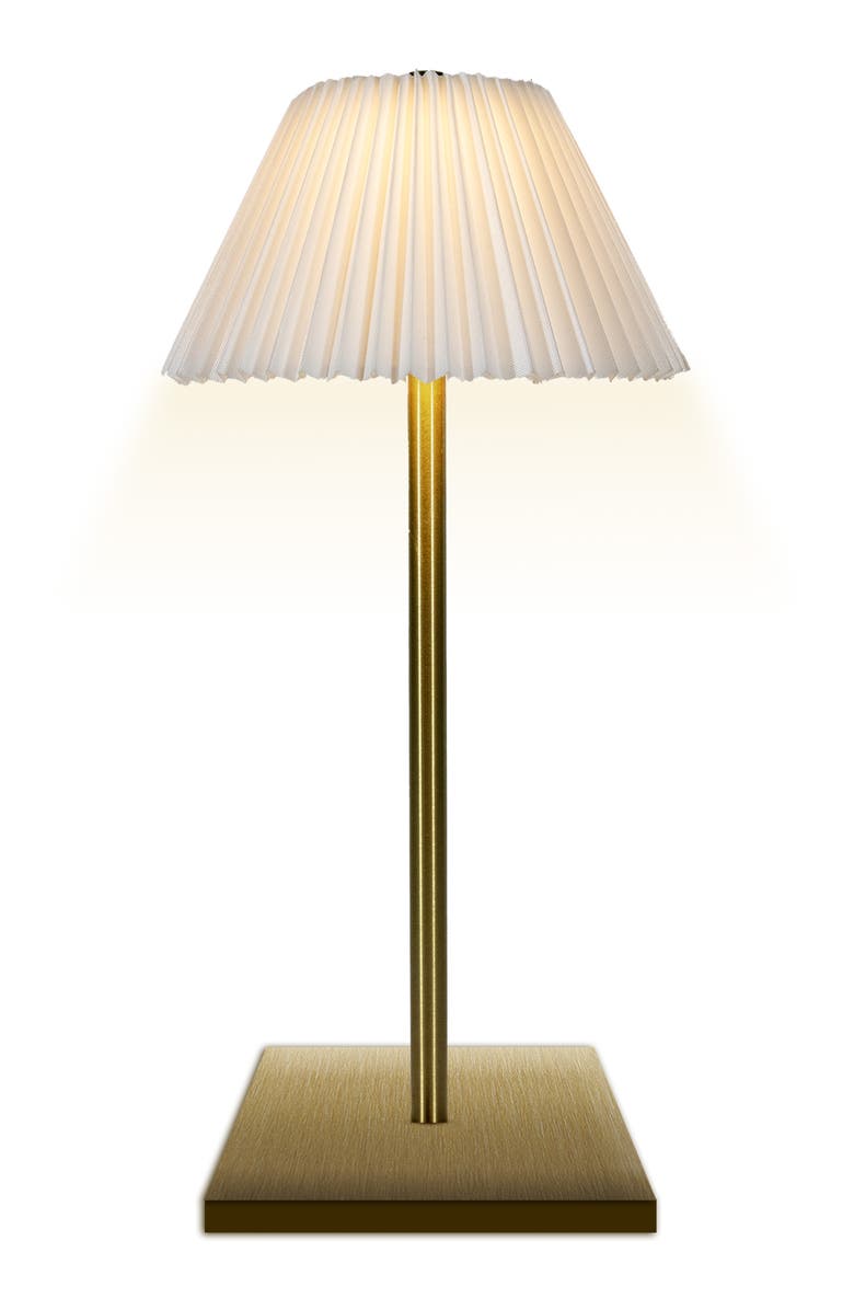 Luze Accordion Shade Table Lamp, Main, color, Gold