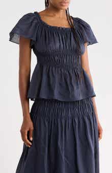Anya Smocked Ramie Top