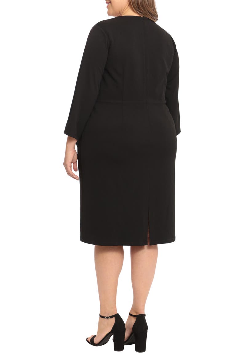 Tuxedo Style Midi Dress, Alternate, color, BLACK