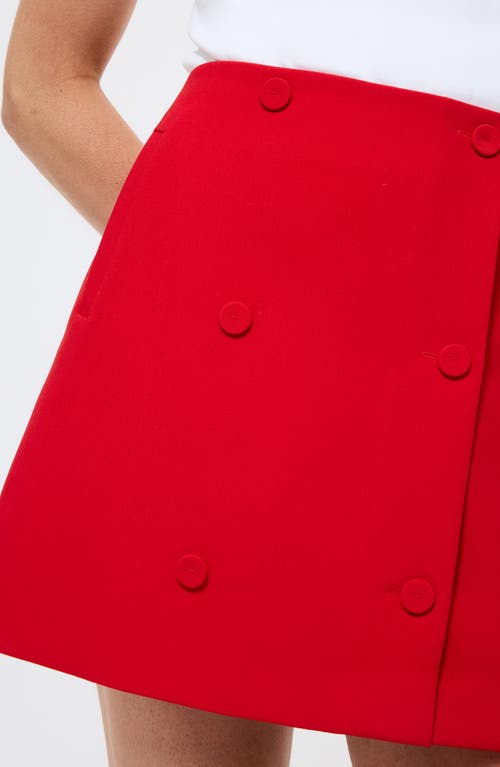 French Connection Azra Double Breasted Stretch Twill Miniskirt In Red