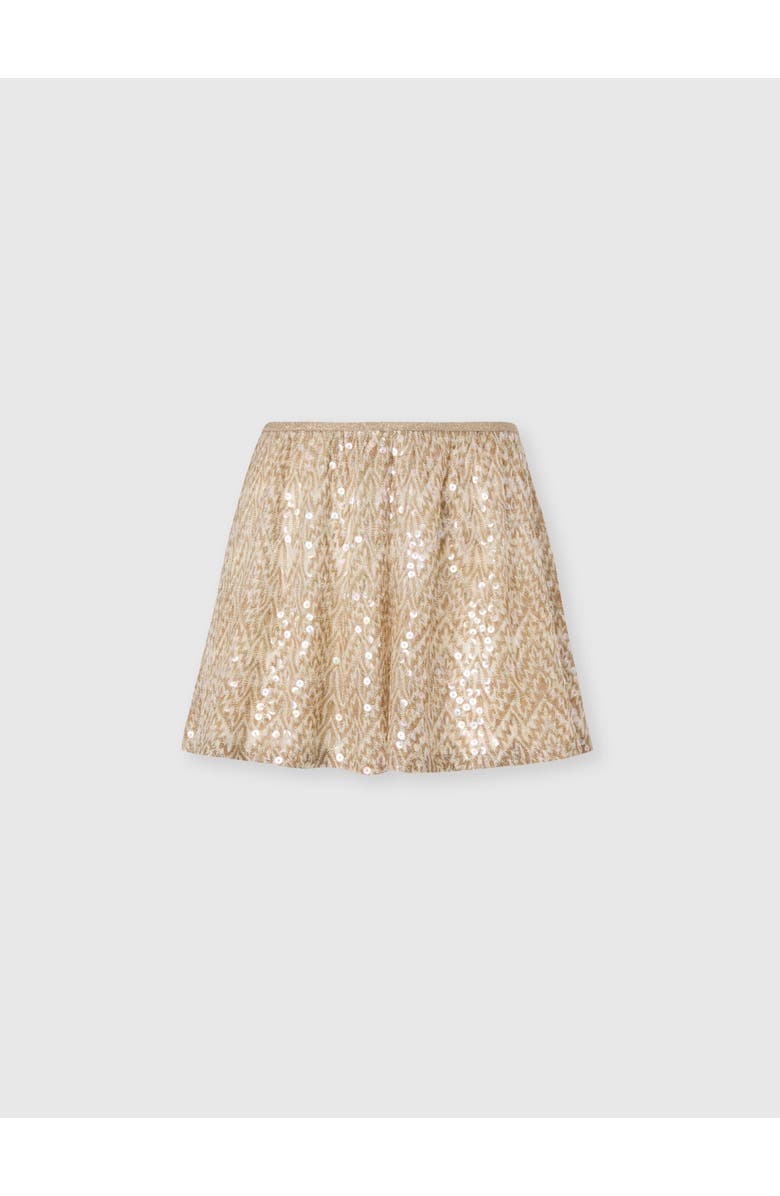 Missoni Shorts In Viscose Lamé With Lace Zig Zag Motif And Sequins, Main, color, Gold& White