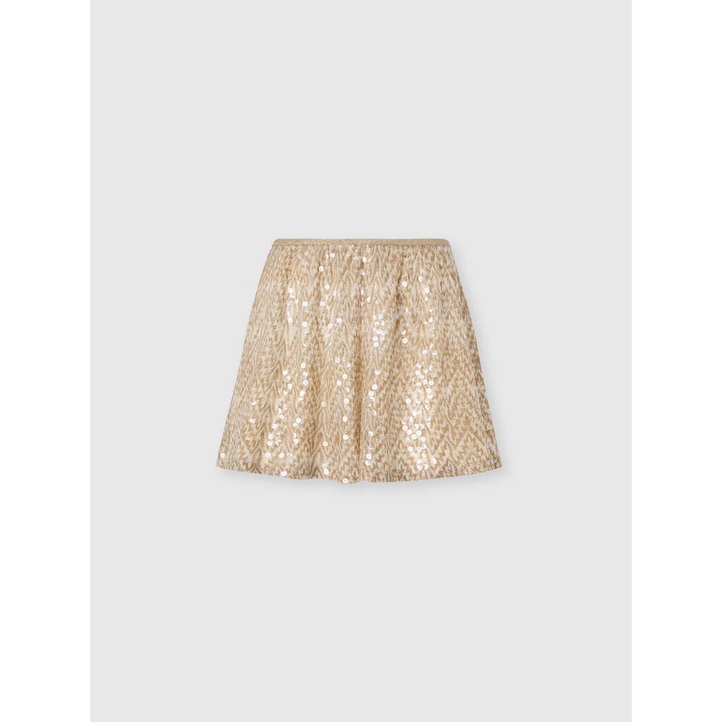 Missoni Shorts In Viscose Lamé With Lace Zig Zag Motif And Sequins in Gold& White at Nordstrom, Size 38