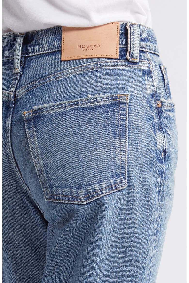 MV Mabel High Waist Distressed Wide Straight Leg Jeans, Alternate, color, BLUE