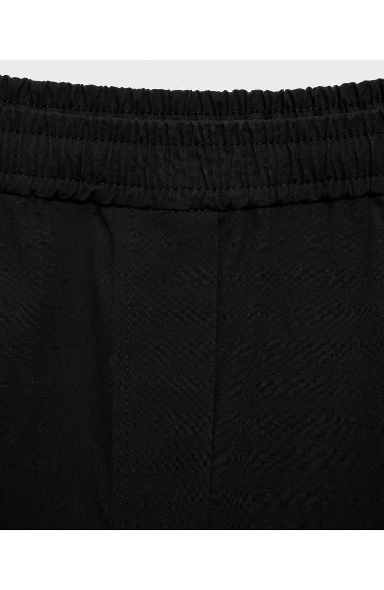MANGO Pull-On Stretch Cotton Pants, Alternate, color, Black