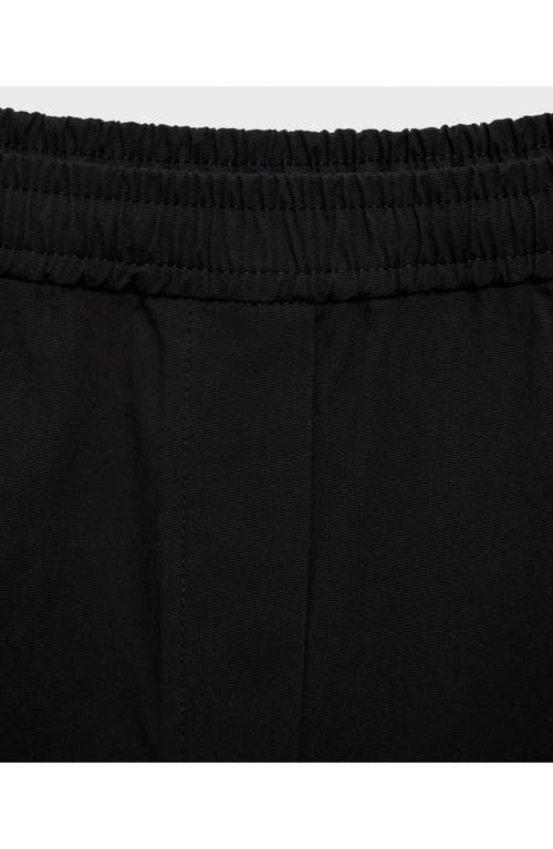 Mango Pull-on Stretch Cotton Pants In Black