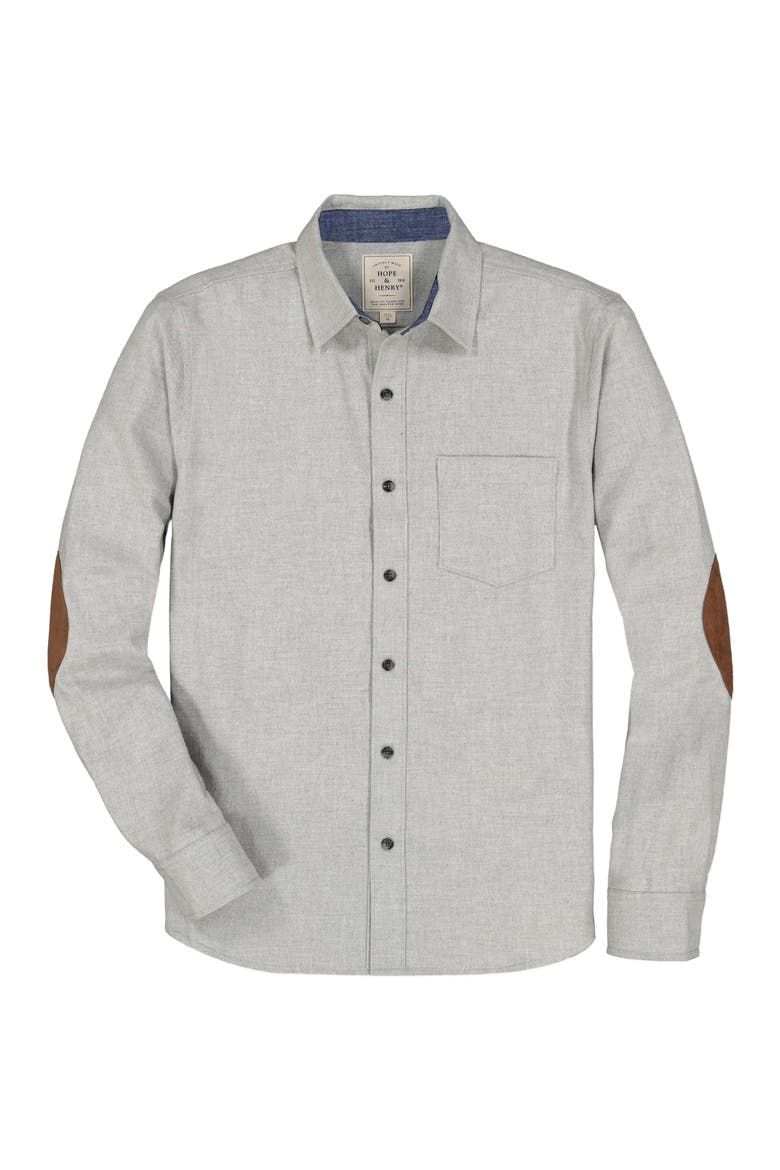 Men's Brushed Flannel Button Down Shirt, Main, color, Gray Heather Flannel