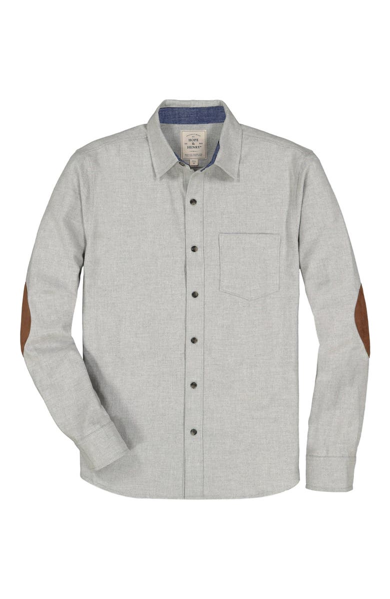 Hope & Henry Men's Organic Flannel Shirt with Elbow Patches, Main, color, 
