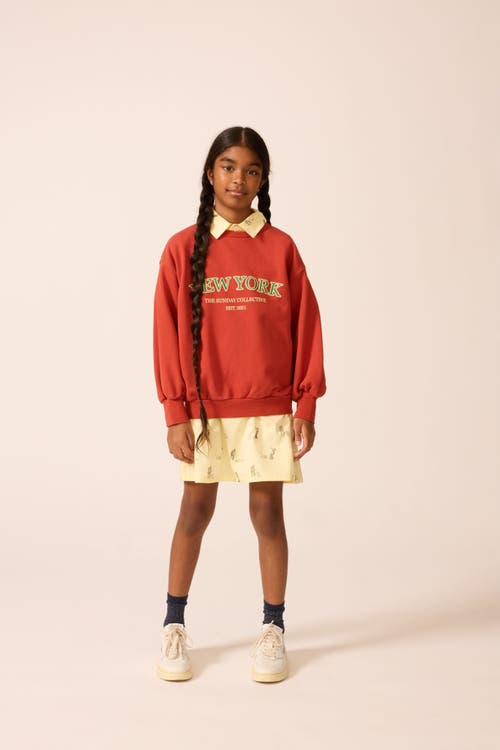 The Sunday Collective Organic Weekend Sweatshirt In Red