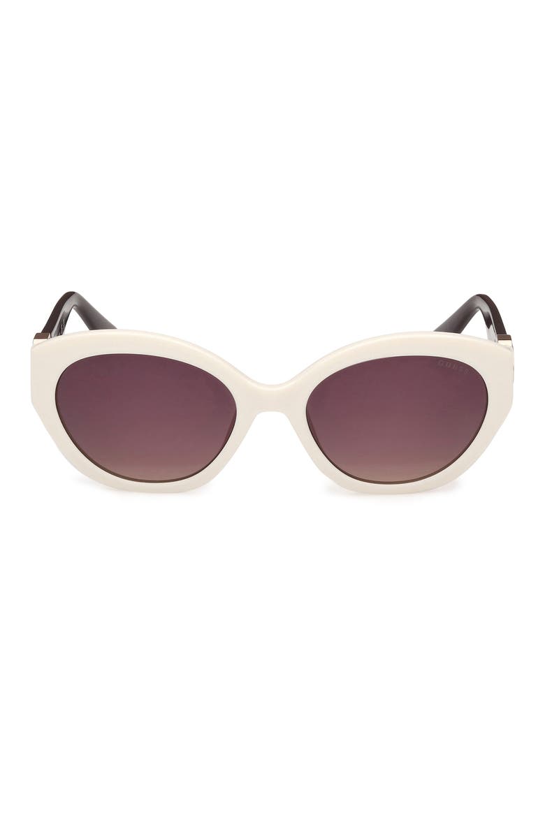 Oval Sunglasses, Main, color, WHITE / GRADIENT SMOKE