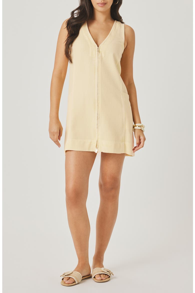 Lounge Zip Front Minidress, Main, color, HONEYSUCKLE YELLOW