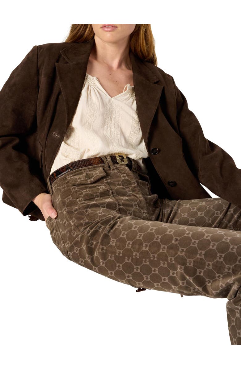 GERARD DAREL Anna Flared Monogram Jeans, Alternate, color, Coffee