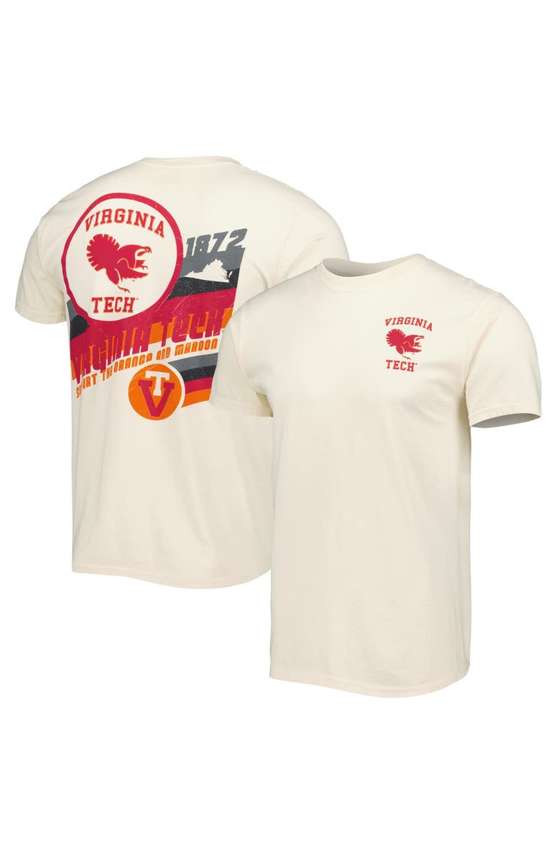 IMAGE ONE Men's Cream Virginia Tech Hokies Vault Vintage Comfort Color T-Shirt, Alternate, color, Cream