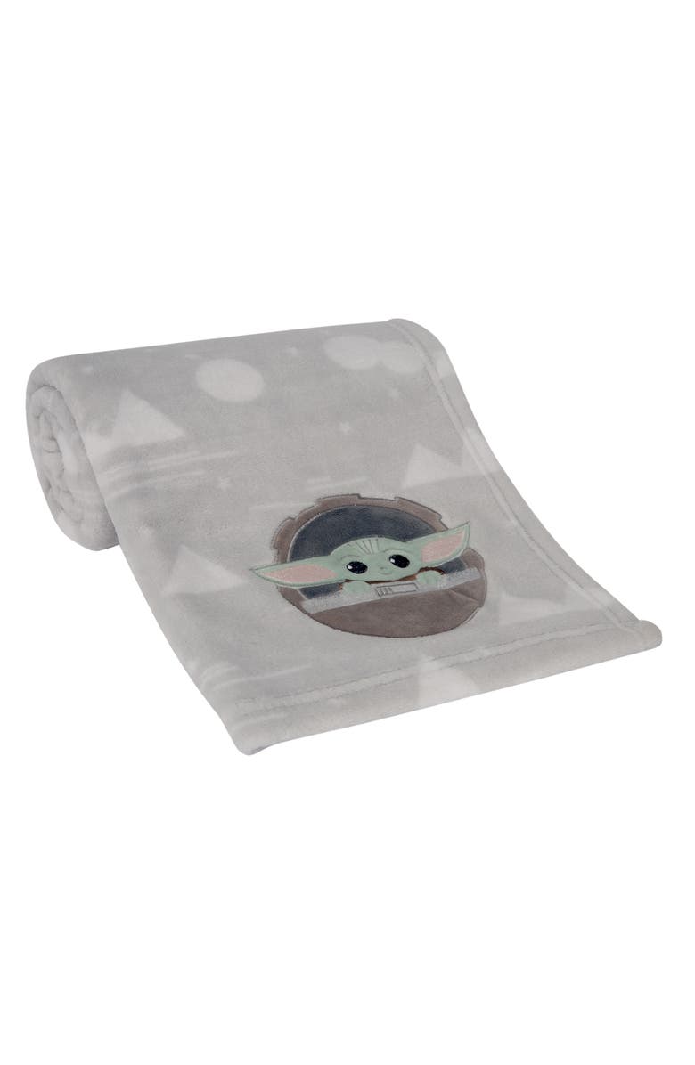 Lambs & Ivy Star Wars Mandalorian The Child/Baby Yoda Fleece Baby Blanket, Alternate, color, Gray