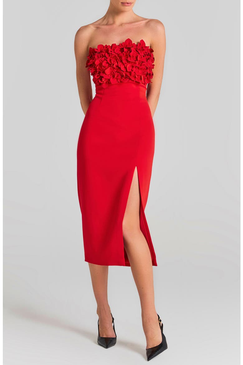 Jasmine Flower Ruffle Sleeveless Midi Dress, Main, color, RED