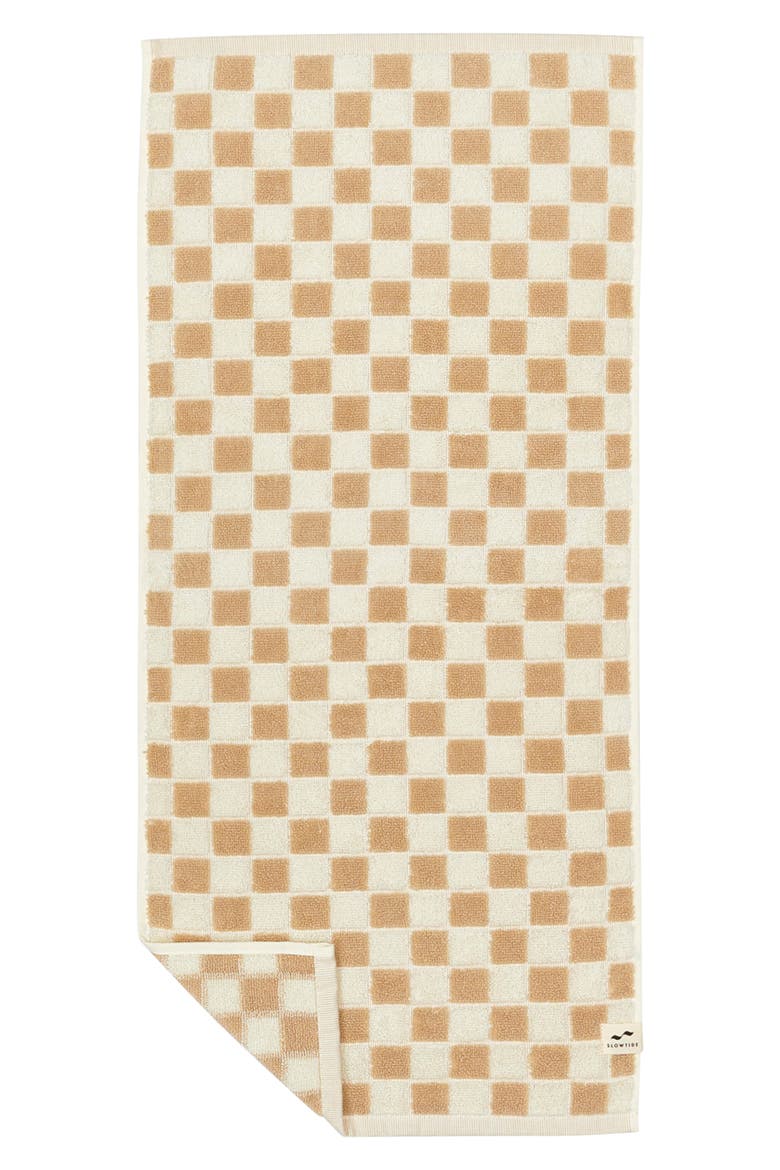 Mate Checkerboard Hand Towel, Main, color, SANDSTONE