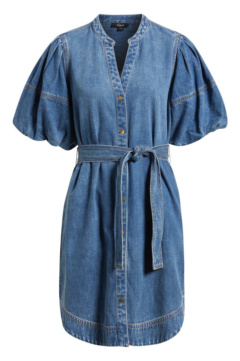 Kingsley Denim Snap-Up Dress, Alternate, color, ANTIQUE BLUE