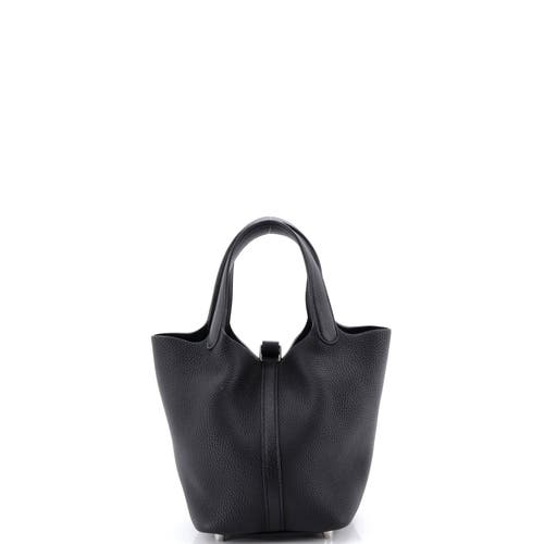 Pre-owned Hermes Hermes Picotin Lock Bag Clemence Pm In Black