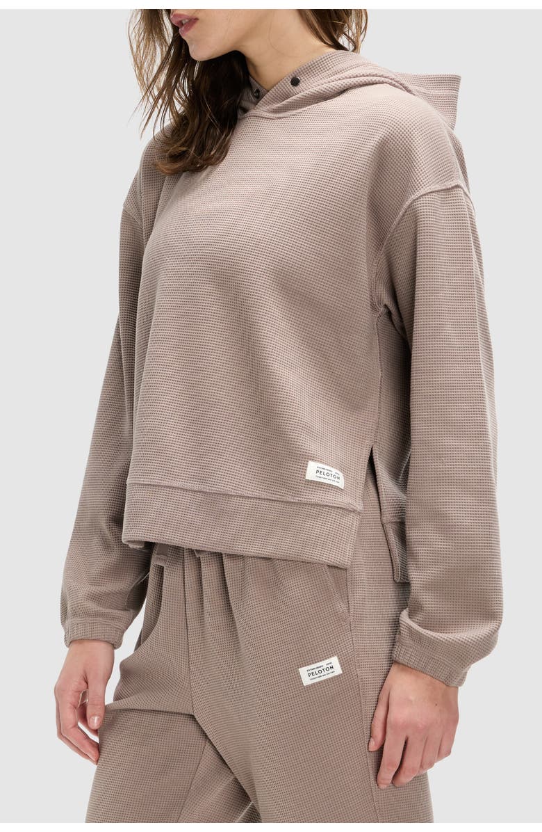 Peloton Waffle Snap Pull Over Hoodie, Main, color, Taupe Grey