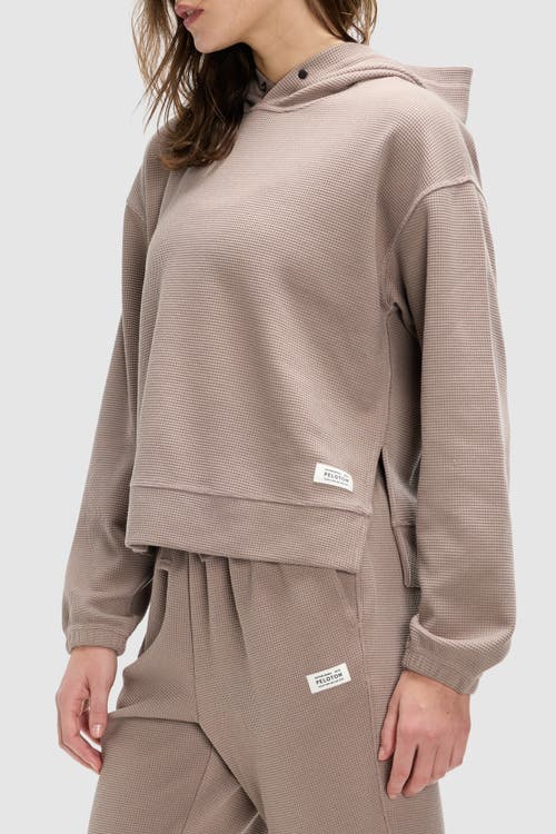 Peloton Waffle Snap Pull Over Hoodie In Taupe Grey