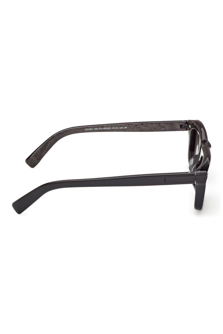 55mm Round Sunglasses, Alternate, color, BLACK AND GREY MARBLE / SMOKE