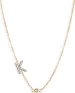 MESHMERISE Bezel Diamond Initial Chain Necklace - 0.2ct.