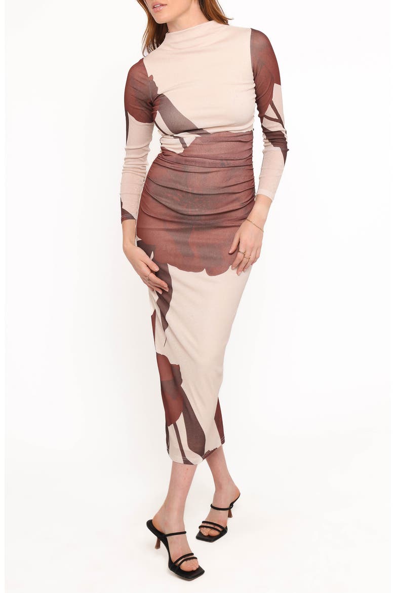 Sukin Print Long Sleeve Maxi Dress, Main, color, BROWN FLORAL