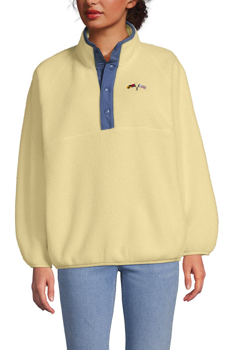 Unisex Snap Neck Fleece Pullover, Main, color, Pale Yellow