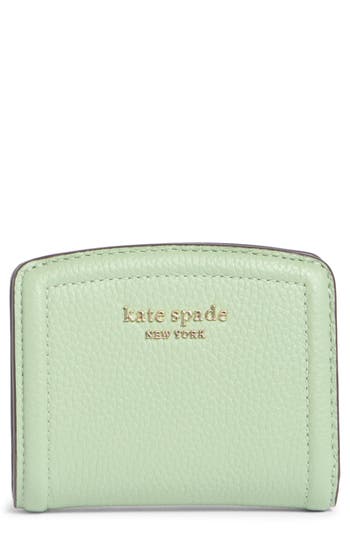Kate Spade New York Knott Pebbled Leather Bifold Wallet In Green