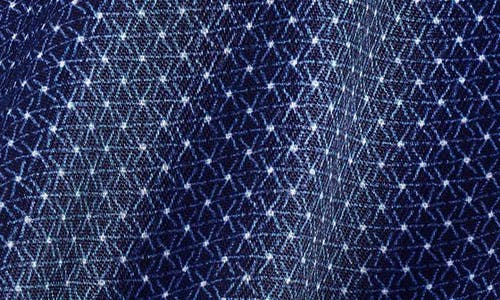 David Donahue Trim Fit Micro Geometric Cotton Dress Shirt In Blue