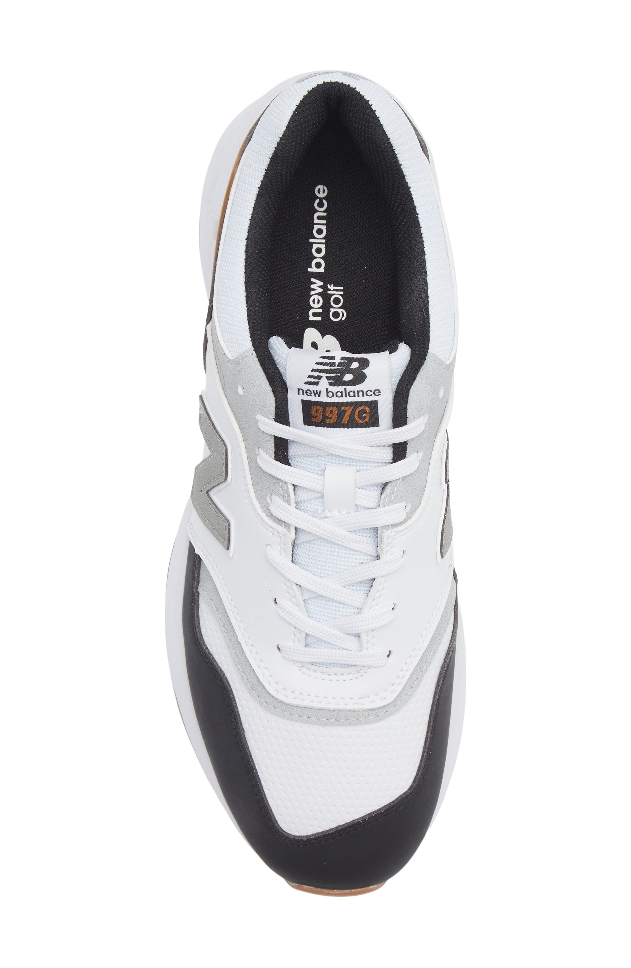 New Balance 997 Waterproof Golf Shoe, Alternate, color, White / Black