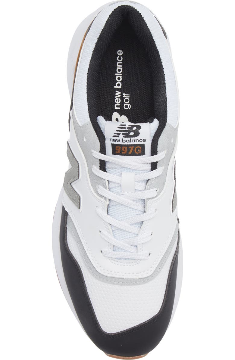 New Balance 997 Waterproof Golf Shoe, Alternate, color, White / Black
