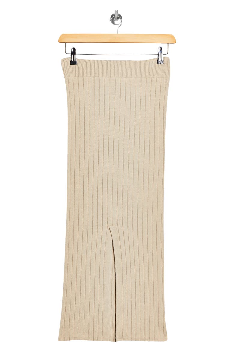 Center Split Rib Midi Skirt, Alternate, color, NUDE