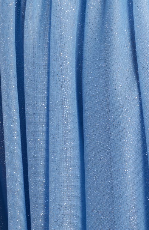 Jump Apparel Glitter Puff Sleeve Cocktail Minidress In Blue