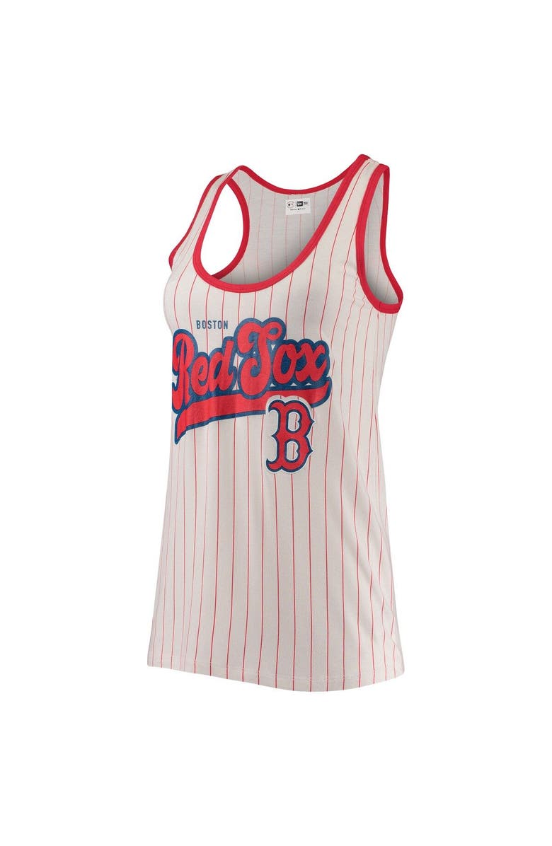 New Era Women's New Era White/Red Boston Red Sox Pinstripe Scoop Neck Tank Top, Alternate, color, 