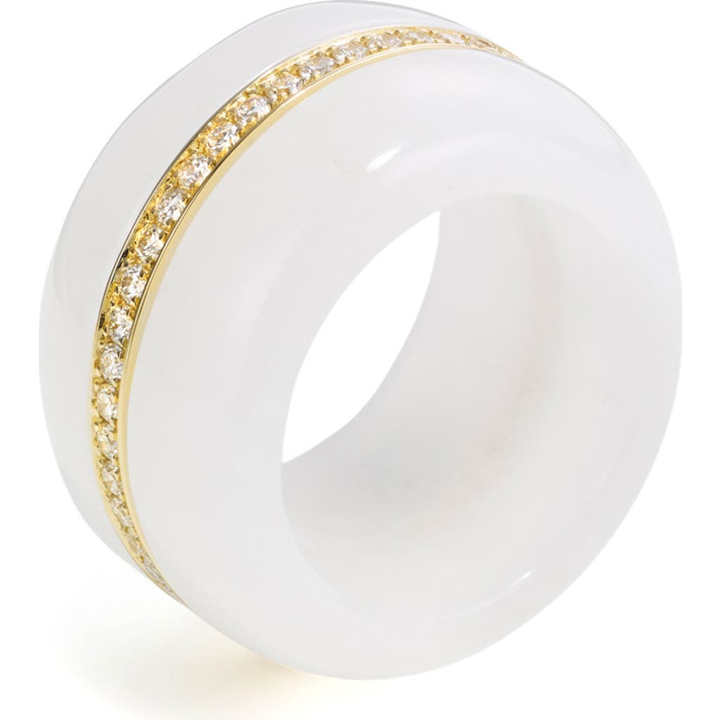 By Pariah Pebble Cocktail Ring In White Jasper