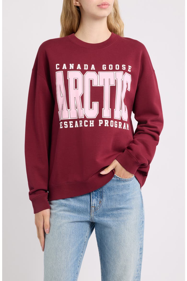 Wander Arctic Research Graphic Organic Cotton Sweatshirt, Main, color, BURNT VERMILLION