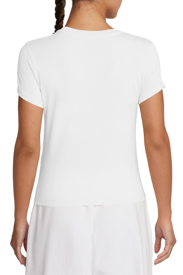 Sportswear Club Chill Knit Mod Crop T-Shirt, Alternate, color, WHITE/ BLACK
