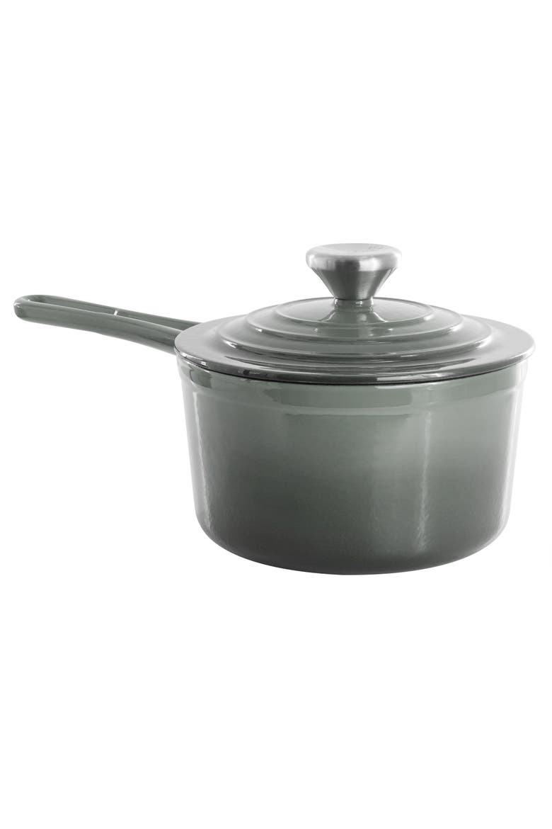 2 Quart Enameled Cast Iron Sauce Pan, Main, color, Gray