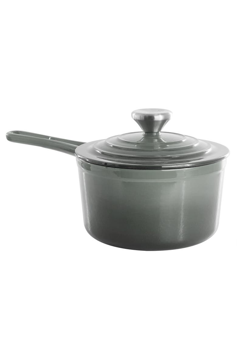 Megachef 2 Quart Enameled Cast Iron Sauce Pan, Main, color, Gray