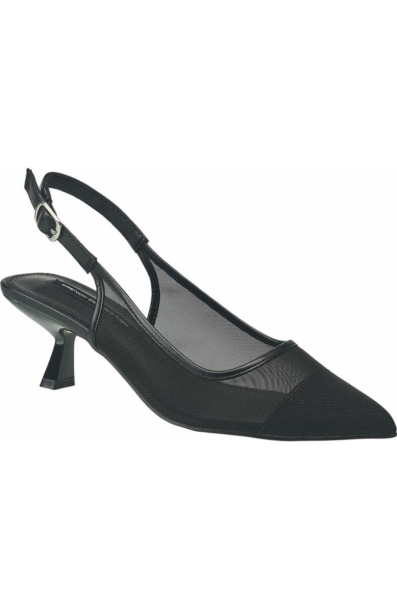 French Connection Elea Mesh And Stone Slingback, Alternate, color, Black