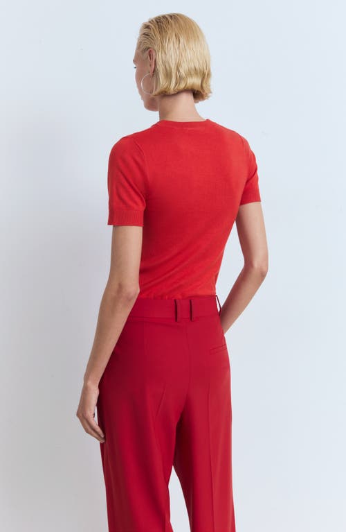 Mango Short Sleeve Sweater In Red