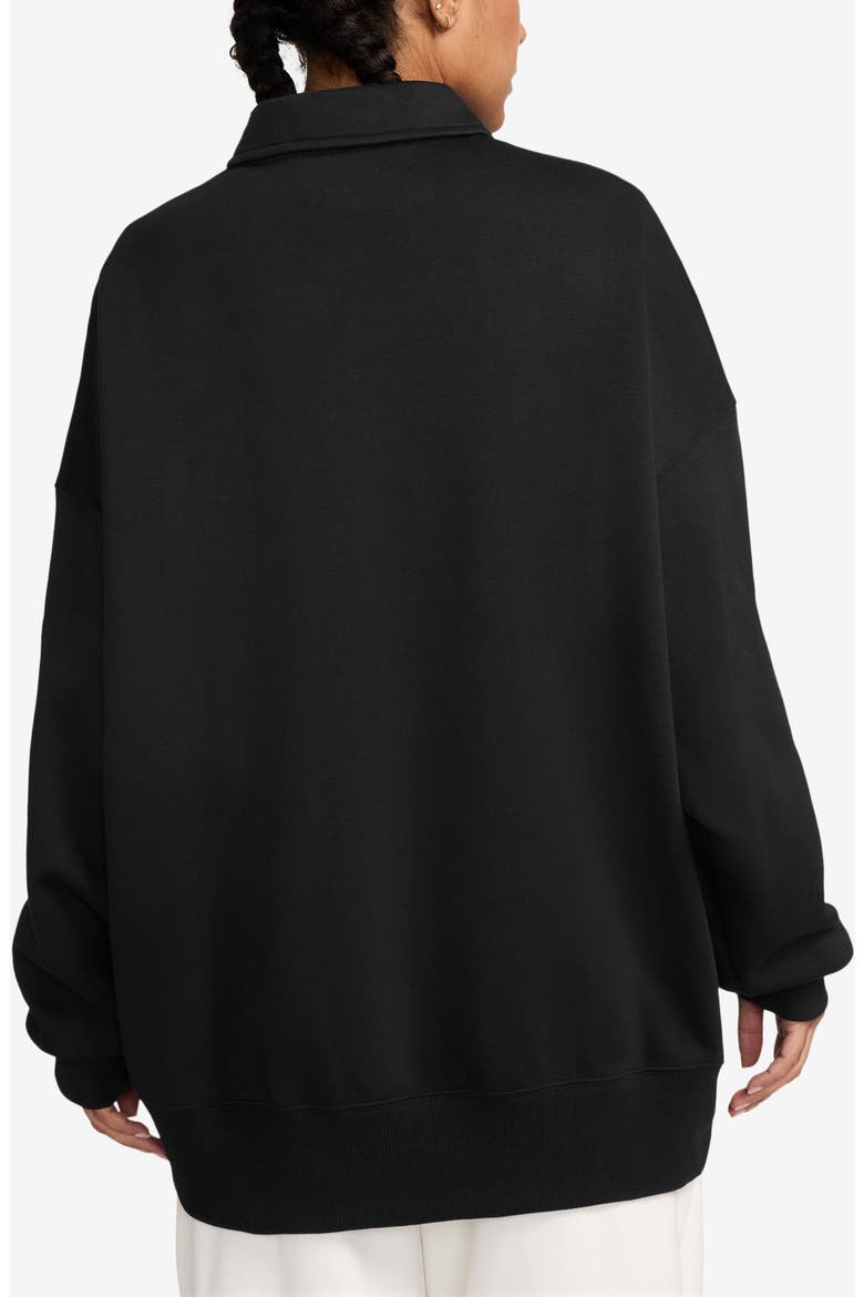 Sportswear Phoenix Fleece Quarter Zip Oversize Polo Sweatshirt, Alternate, color, BLACK/SAIL