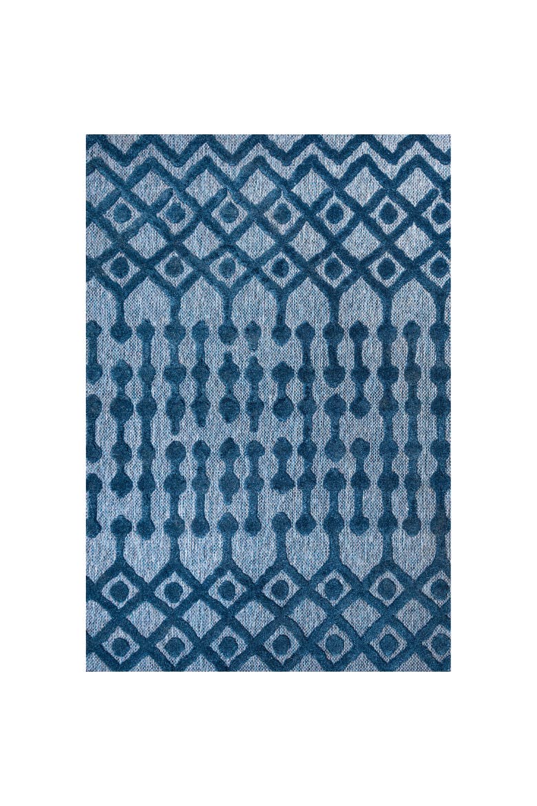 Peralta Moroccan Diamond Indoor/Outdoor Area Rug, Main, color, Navy